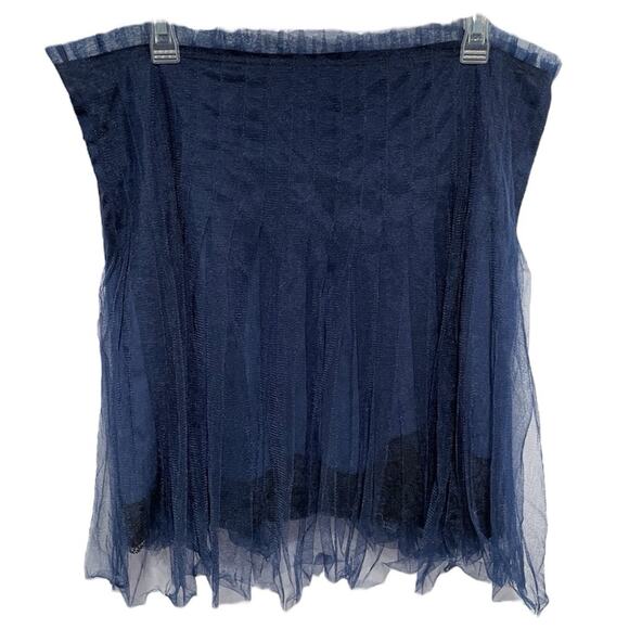 Grunge 90s Rodarte x Target Tulle Lace Mini Skirt 16 Blue Pleated Dark Romantic - Picture 1 of 8